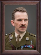 Obraz Stanisław Sosabowski portret w drewnianej ramie ze szkłem