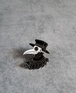 Pin przypinka broszka kruk dżuma ptak doktor plaga