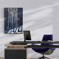 Obraz w ramie Granatowa Abstrakcja 70x100cm Nowoczesny Salon SENSI ARTE