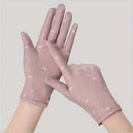 RĘKAWICZKI RÓŻOWE termiczne rower spacer ekran dotykowy PŁATEK SNIEGU