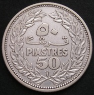 Liban 50 piastrów 1952 - srebro
