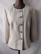 Żakiet jasnobeżowy, wełniany(60%) z okrąłym dekoltem - 40