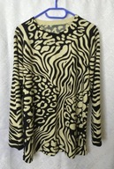 SWETER DAMSKI BLUZKA - KOLOR BEŻOWO - CZARNY 44-46-48