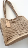 Eco Gridline Jute Tote - ręcznie szydełkowana torba jutowa.