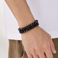 BRANSOLETA ,LANCUCH PANCERKA 15MM BLACK GUN STAL316L-21CM