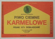 STARA ETYKIETA PIWO CIEMNE PEŁNE KARMELOWE DOSŁADZANE BROWAR CZARNKÓW