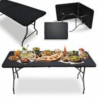 STÓŁ MEDAS PRO PROSTOKĄTNY 180x70x74cm MOCNY TARAS OGRÓD CZARNY SKŁADANY XL