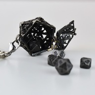 Brelok D20/K20 DND RPG z Zestawem Mini Kości