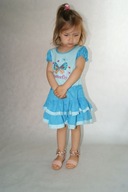 UROCZA LETNIA SUKIENKA Z MOTYLKIEM ROZM.104 (6) NIEBIESKA