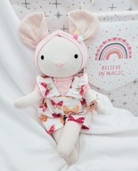 Lalka tilda szmacianka przytulanka Myszka maskotka handmade 38cm rękodzieło