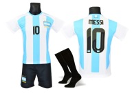 MESSI strój sportowy koszulka spodenki + getry ARGENTYNA roz 158