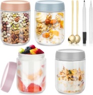SŁOIKI ŚNIADANIOWE NA JOGURT OWSIANKĘ Overnight Oats HERMETYCZNE POKRYWKI
