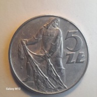 5 zł 1973 -Rybak, PIĘKNA, SZEROKIE CYFRY W DACIE.