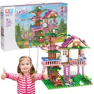 KLOCKI KONSTRUKCYJNE DLA DZIEWCZYNEK DOMEK NA DRZEWIE PLASTIKOWE DLA DZIECI