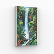 Obraz na Płótnie 30x40cm Dziki Wodospad Dżungla Tropiki Natura Raj Hit