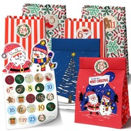 KALENDARZ ADWENTOWY TOREBKI DIY 24 SZTUKI NAKLEJKI EKOLOGICZNY ZRÓB TO SAM