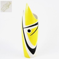 Wazon pikasiak projekt Török Janos Zsolnay węgierski design lata 60te 26cm