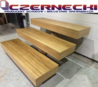 Stopnie półkowe lakierowane dębowe schody wspornikowe dąb lakierowany