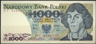 Banknot 1 000 zł z 1982 seria DY stan I z paczki