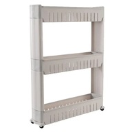 MOBILNA SZAFKA DO ŁAZIENKI KUCHNI PRALNI WĄSKA SZARA REGAŁ NA KÓŁKACH PÓŁKA