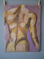 Obraz pastelami - akt męski