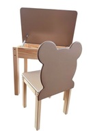 Stolik ze schowkiem i krzesełko drewniane dla dziecka 92-116