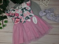 Gremtex śliczna sukienka w kwiaty okazjonalna 116cm 6lat