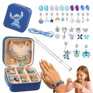 ZESTAW KORALIKÓW DO ROBIENIA BRANSOLETEK BIŻUTERII STITCH LILO PREZENT