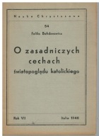 Bohdanowicz - O zasadniczych cechach światopoglądu katolickiego Włochy 1946