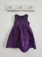 F&F fioletowa elegancka sukienka bez rekawów kokarda 92 cm