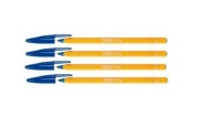 Długopisy 4 sztuki, kolor niebieski atramentu, oranche, made in France.