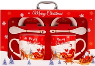Zestaw kubków świątecznych w pudełku porcelana komplet PREZENT na Święta
