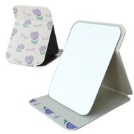 Lusterko kosmetyczne z ekoskóry tulipany 15 x 20 cm