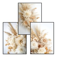 Plakat Zestaw 50x70 3szt. plakaty, postery,BOHO, MINIMALIZM, KWIATY