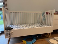 łóżeczko dziecięce VOX białe z materacem Super Stan Jak Nowe 140 cm na70 cm