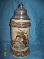 -[@j9]Przesliczny Stary kufel--1/2L ok, 1900-r -08-