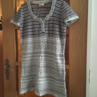 SWETER SUKIENKA INDYGO XL-2XL BEŻ WZORY CIEPŁA KR RĘKAW