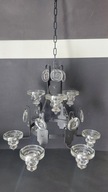 Duży wiszący świecznik żyrandol Erik Hoglund szkło metal vintage design
