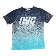 T-shirt bluzka granatowa niebieska ombre chłopiec 134 140 H&M