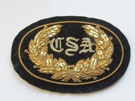 Plakietka na czapkę czarna - CSA, USA.