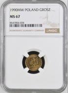 1 gr grosz 1990 NGC MS 67