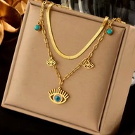 Naszyjnik damski oko proroka złoty stal nierdzewna CLS58