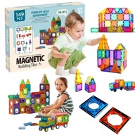 EDUKACYJNE KLOCKI MAGNETYCZNE 149 EL PANELE 3D DLA DZIECI DUŻY ZESTAW