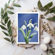 KARTKA OKOLICZNOŚCIOWA, URODZINOWA, DZIEŃ MAMY - PRZEBIŚNIEG