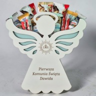 Anioł Pamiątka prezent personalizacja na Komunię Świętą słodycze kielich
