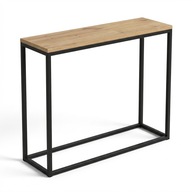 KONSOLA METALOWA TOALETKA STOLIK PÓŁKA STOJĄCA LOFT INDUSTRIAL DĄB CZARNA