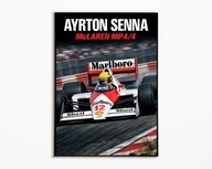 PLAKAT MCLAREN MP4/4 AYRTON SENNA 88 IDEALNY NA PREZENT NAJWYŻSZA JAKOŚĆ A3