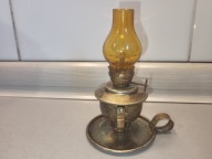 MAŁA NŁADNA LAMPKA OLIWNA z PRL sygnowana = MADE in HONG KONG =