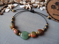 UNAKIT JADEIT bransoletka z unakitem zielonym jadeitem BlackberriesArts