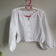 Krótka koszula z bufiastymi rękawami Z A R A 128 cottagecore markowa (211)